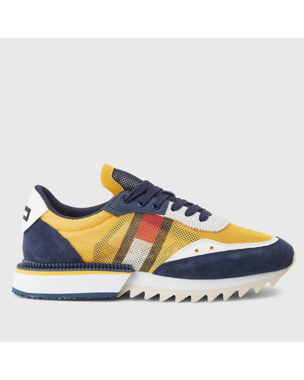 Tommy Hilfiger Cleat Running Style Mesh And Faux Suede Trainers in Blue for  Men | Lyst UK