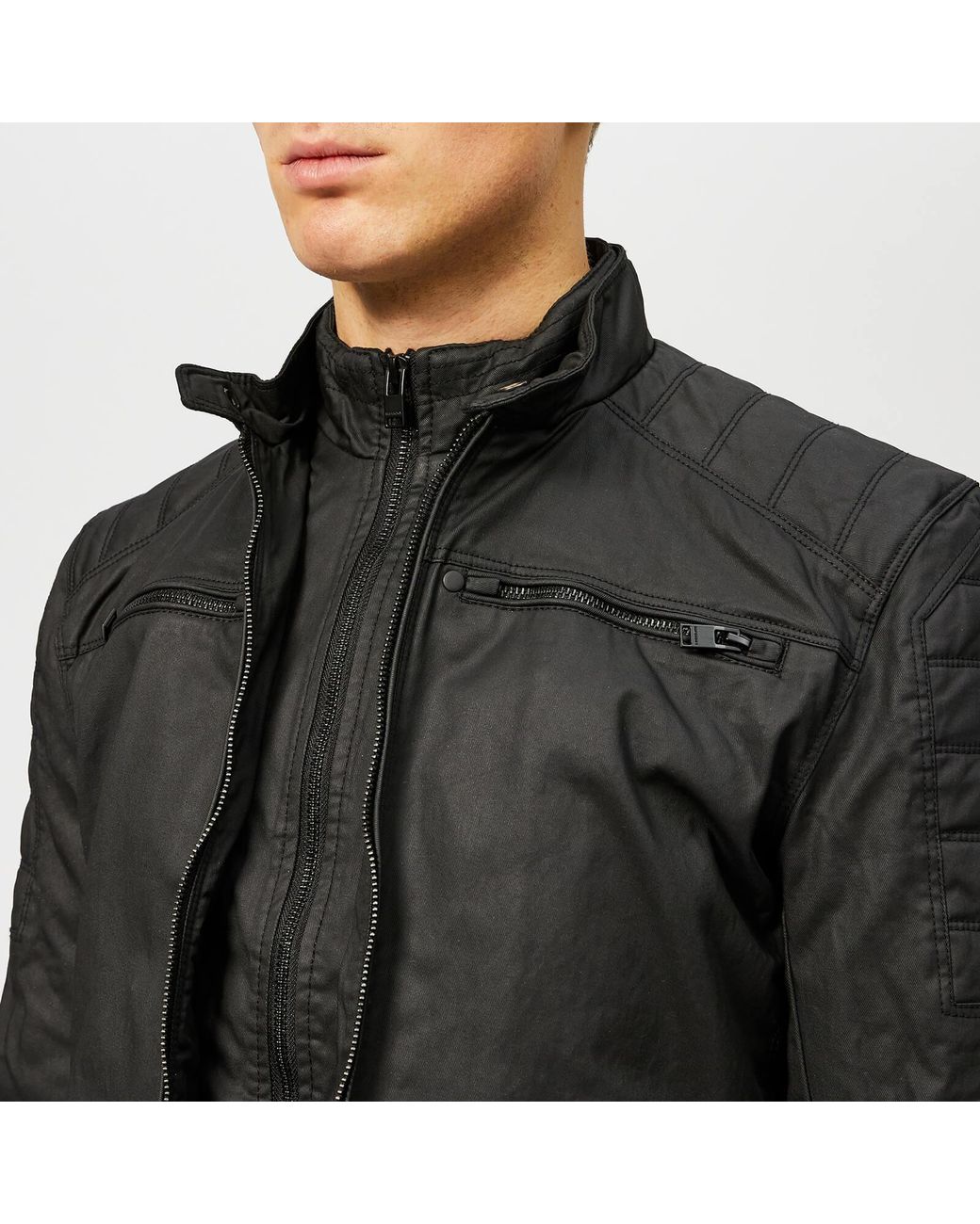 Superdry Cotton Carbon Biker Jacket in Black for Men | Lyst Australia