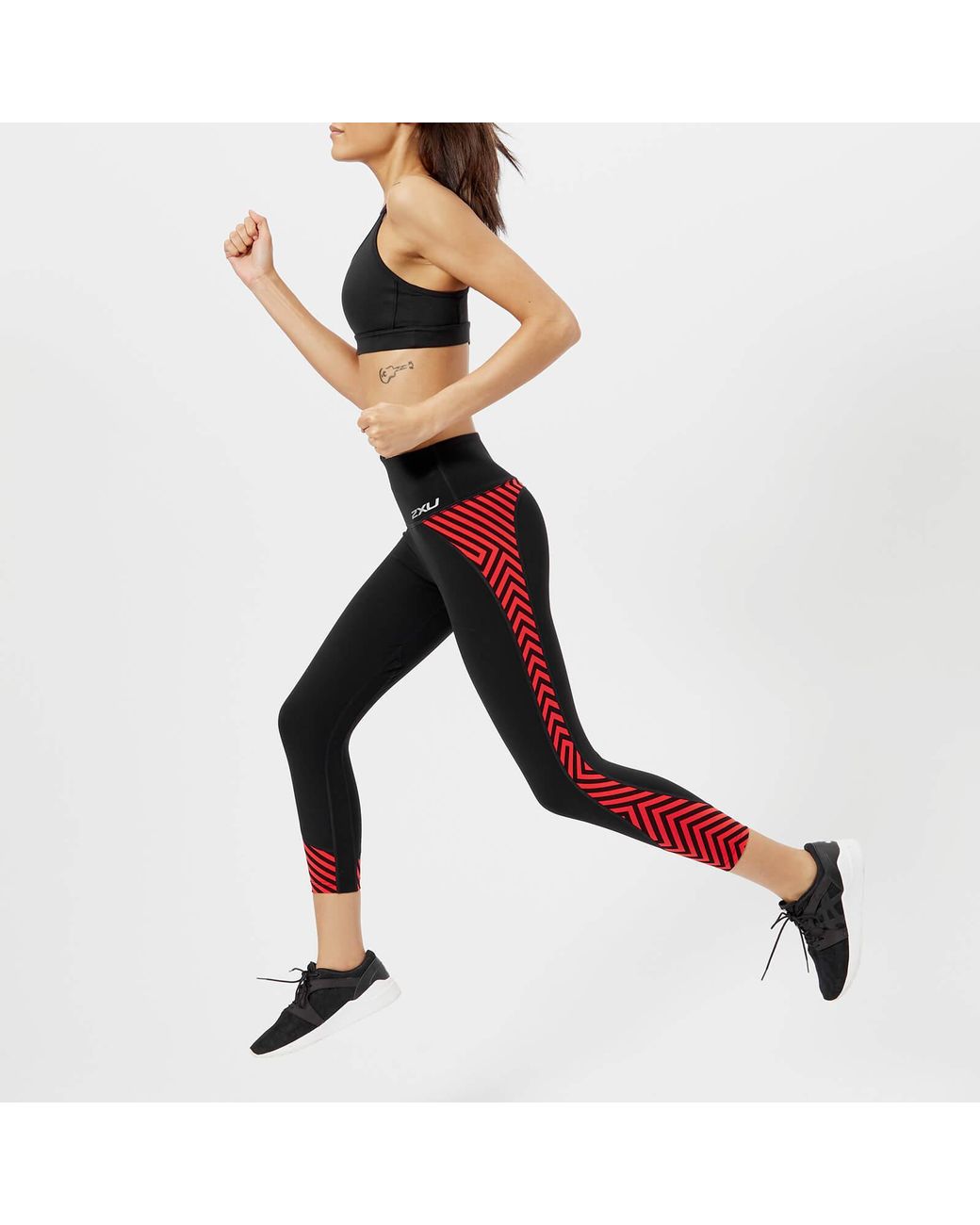 2XU Fitness Hi Rise Womens Long Compression Tights Red