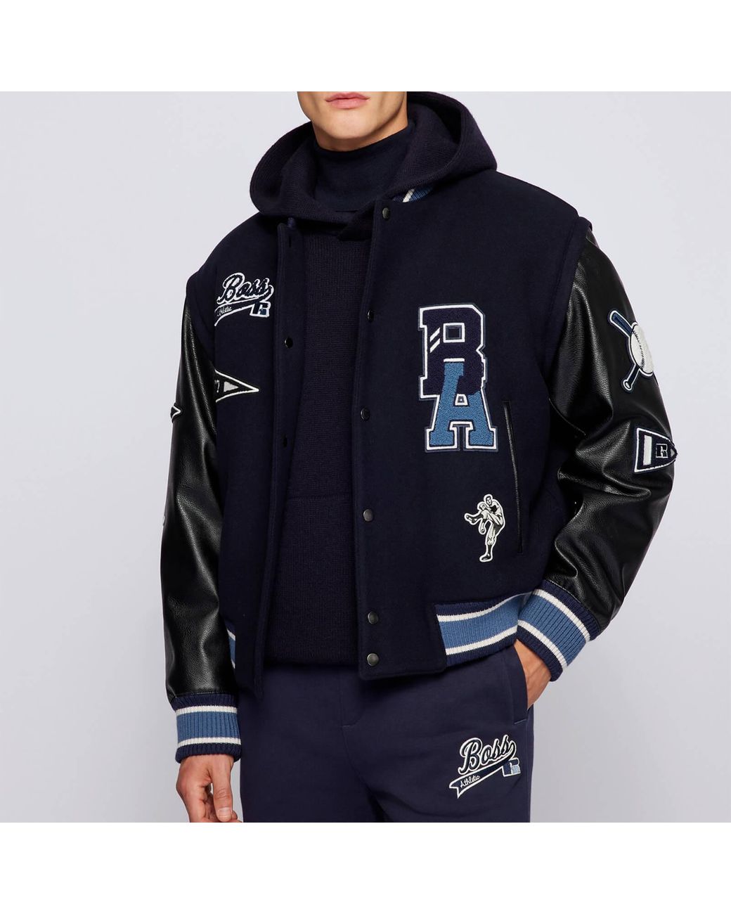 BOSS by HUGO BOSS X Russell Athletic Carsity Varsity Jacket in