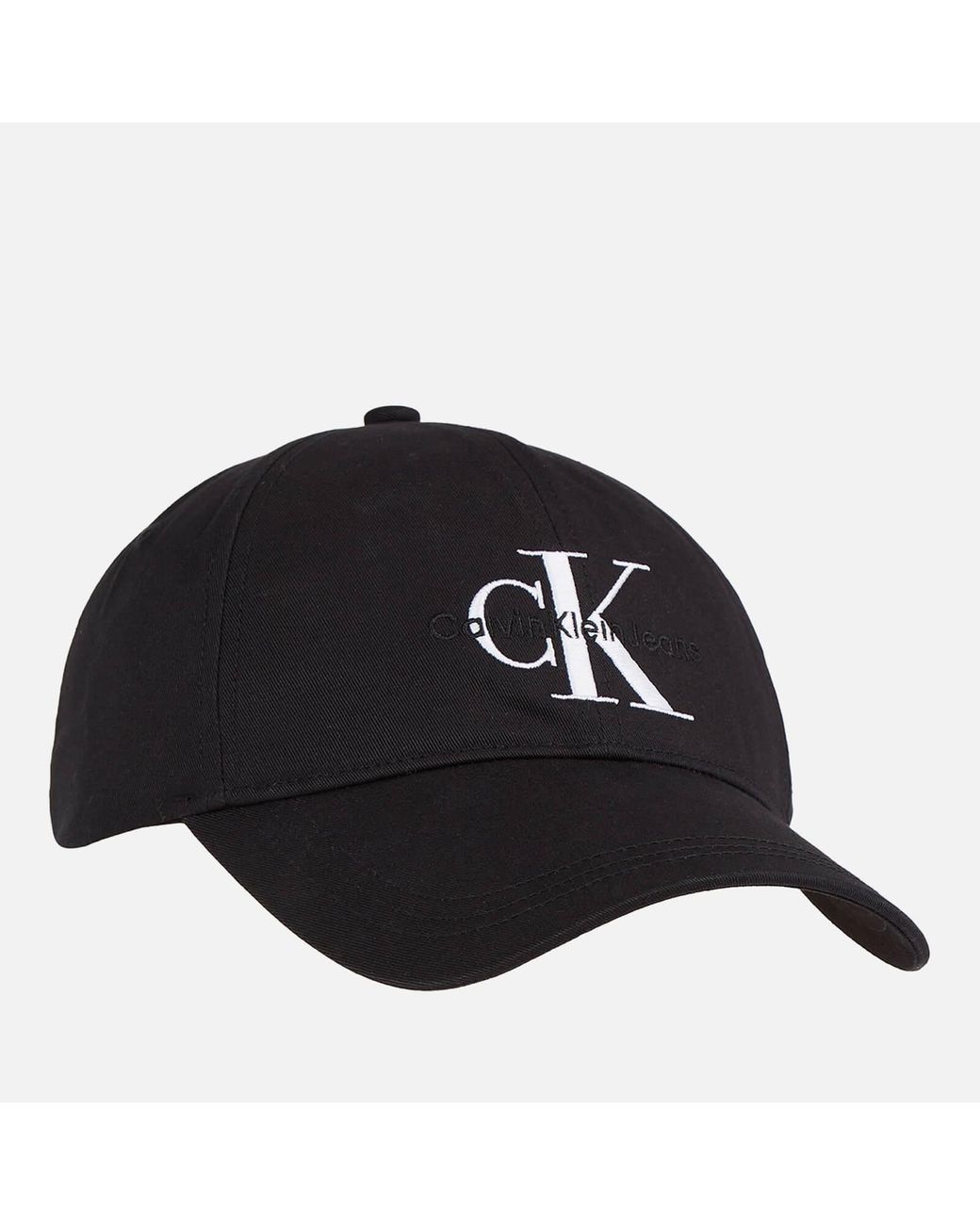 Calvin Klein Monogram Logo Cotton Cap in Black | Lyst