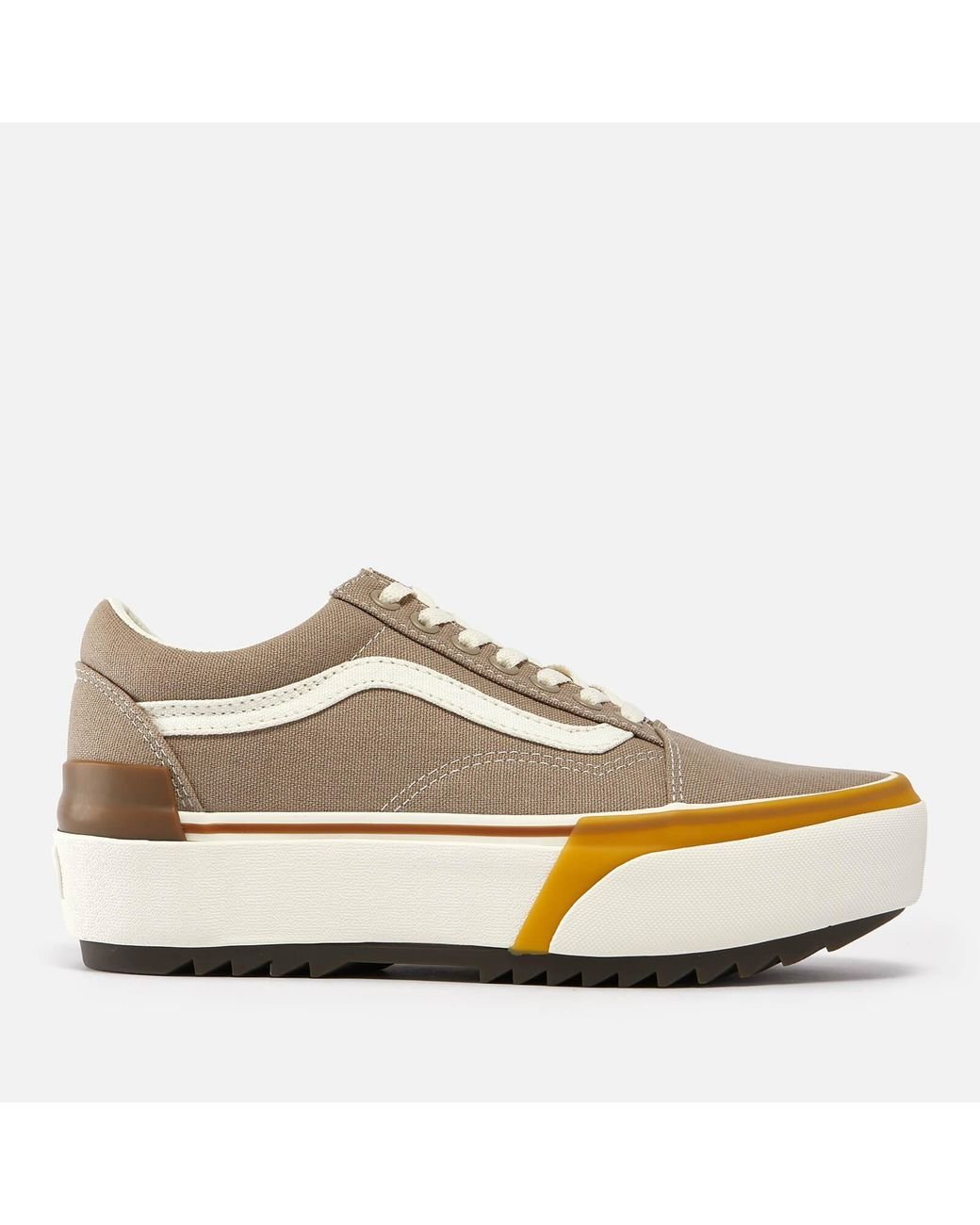 Vans Old Skool Fabric And Suede-blend Platform Trainer in Natural | Lyst  Canada