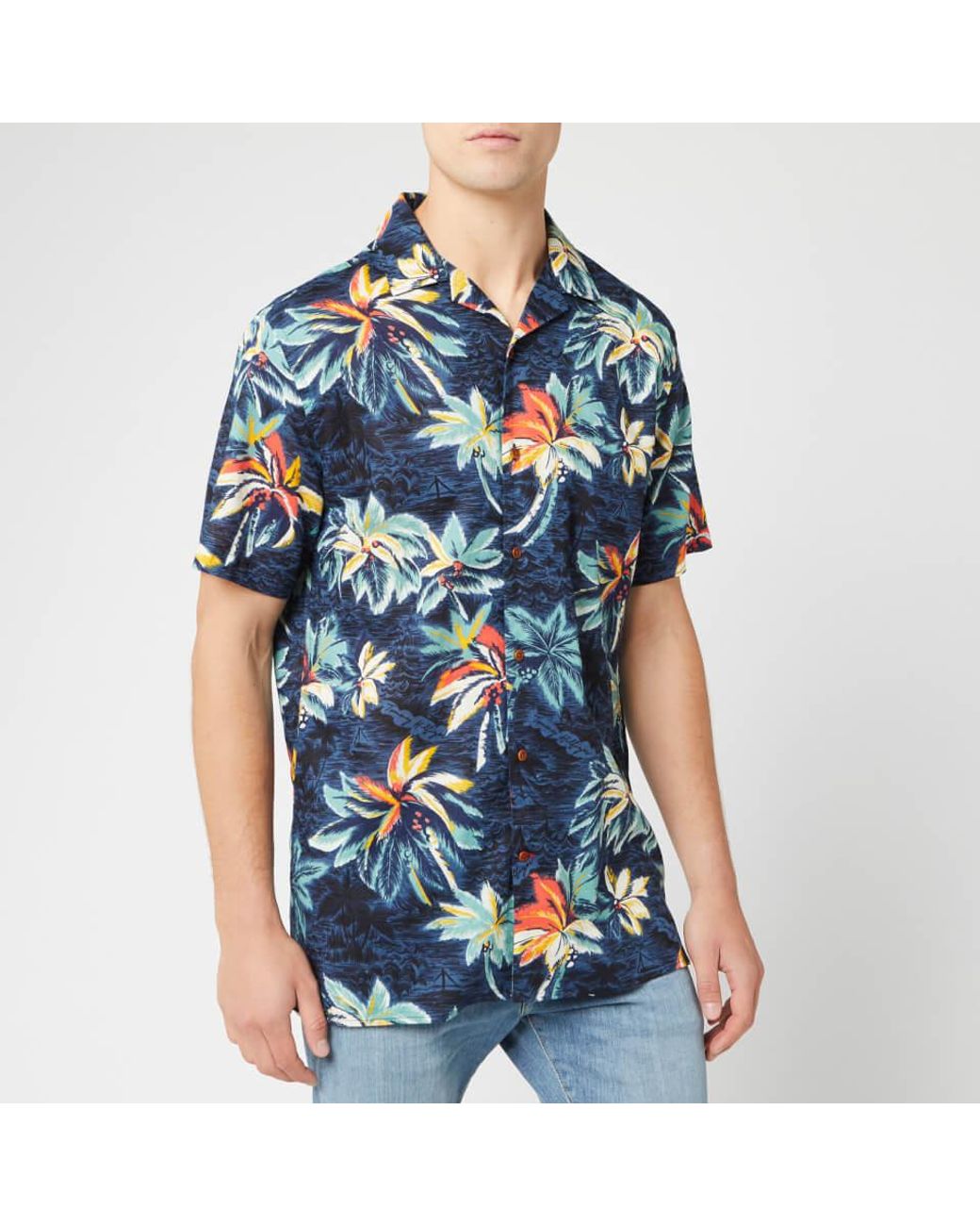 Tommy Hilfiger Linen Hawaiian Print Shirt in Black for Men | Lyst Canada