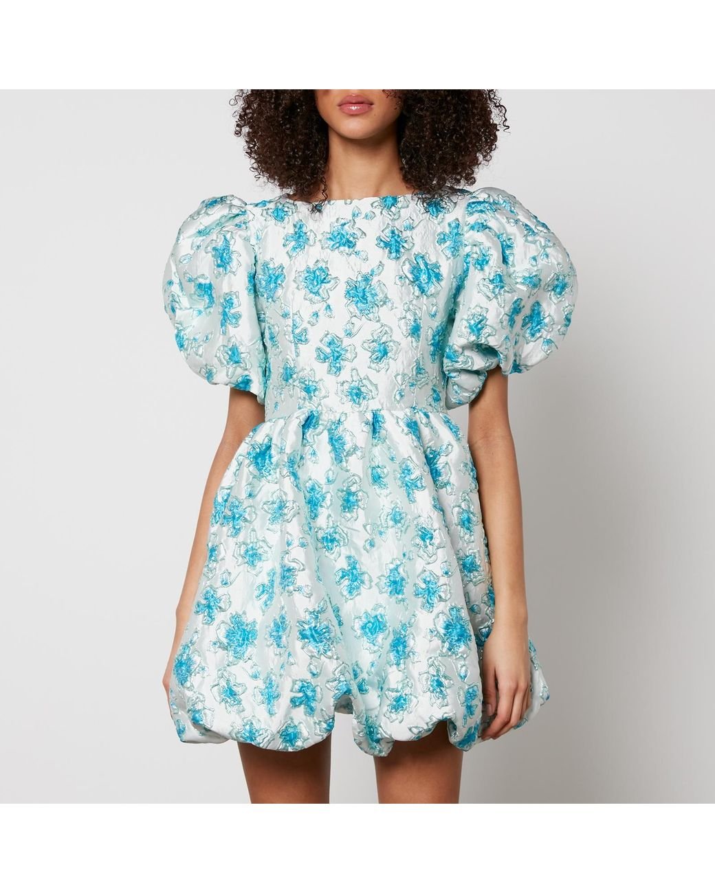 Sister Jane Showcase Metallic Floral-jacquard Mini Dress in Blue | Lyst ...