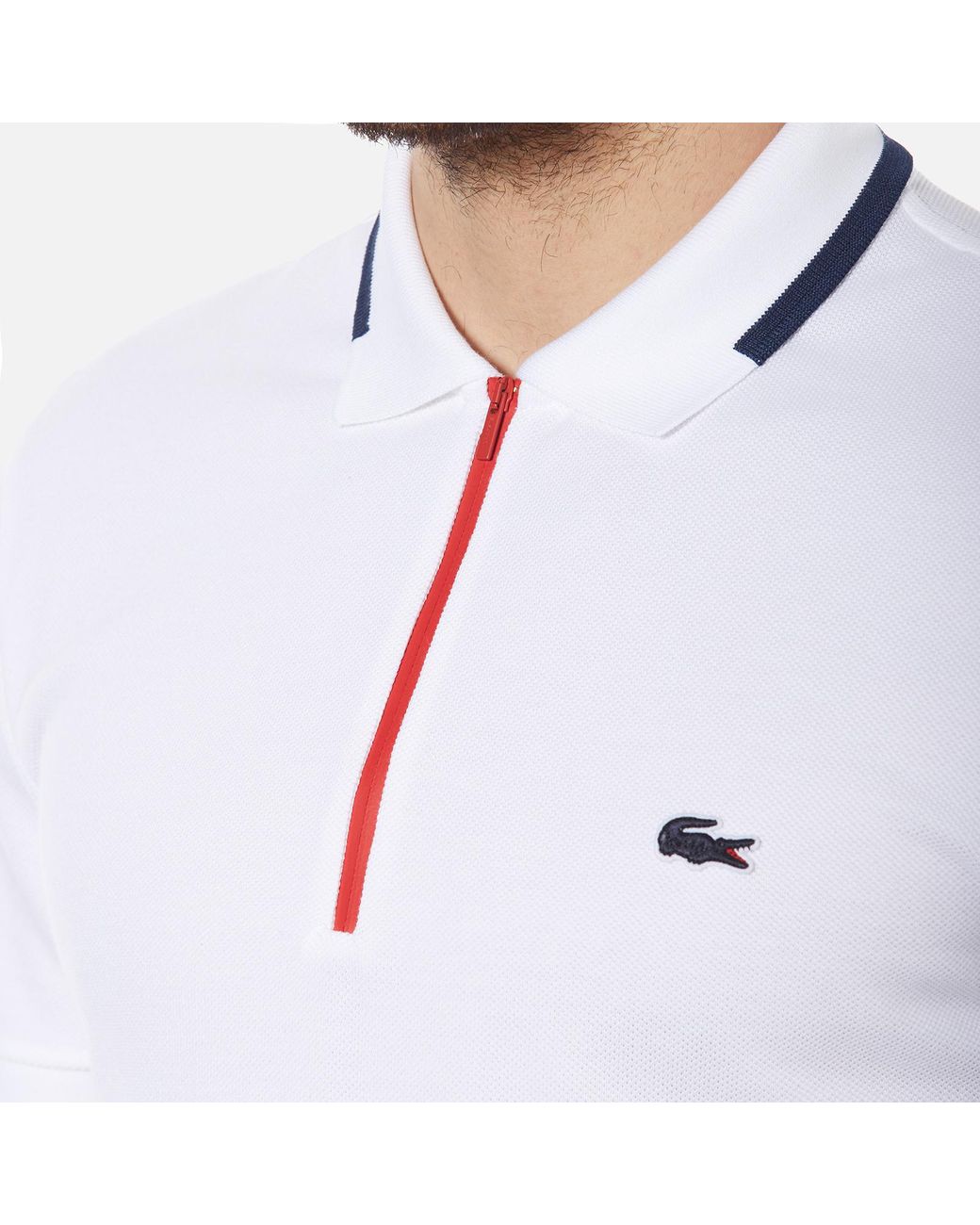 Lacoste Men's 'made In France' Zip Polo Shirt White/ship for Men | Lyst  Canada