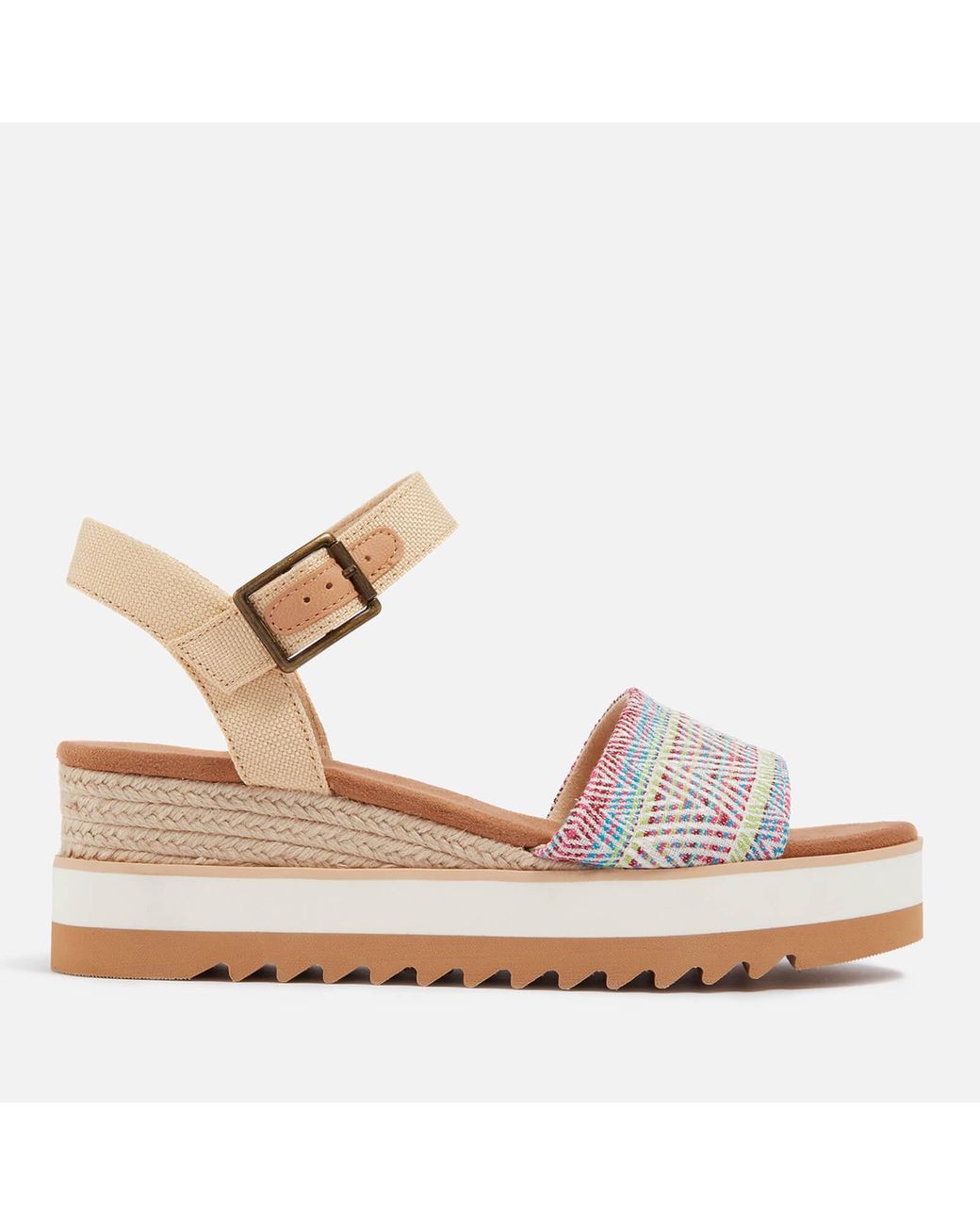 TOMS Diana Flatform Canvas Sandals in Metallic Lyst
