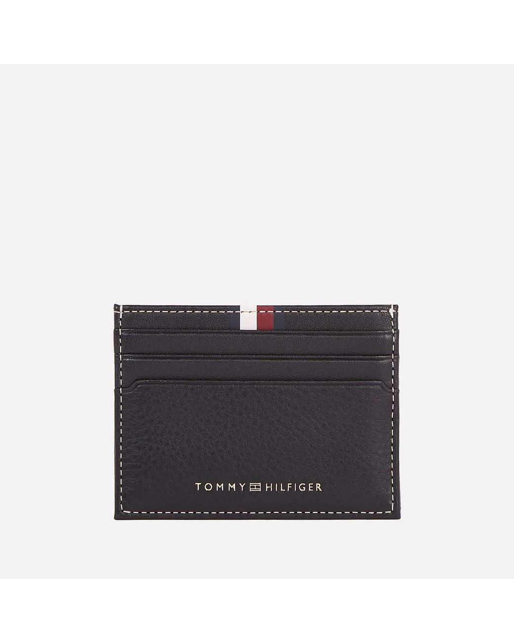 mangfoldighed boom Addition Tommy Hilfiger Corp Leather Cardholder in Black for Men | Lyst