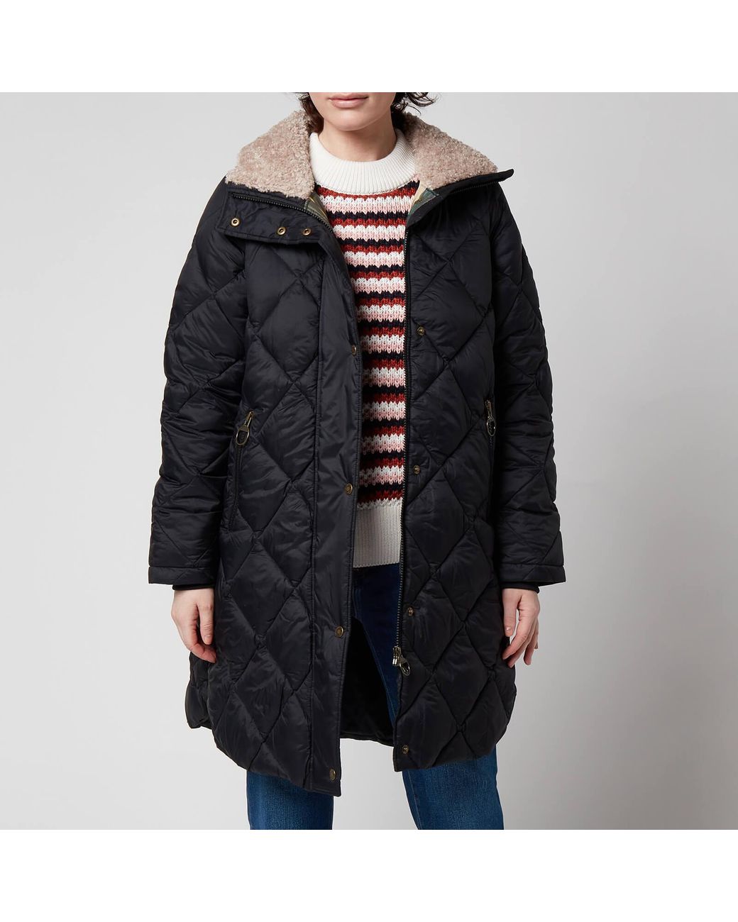 Barbour Charlecote Quilt Jacket in Black | Lyst