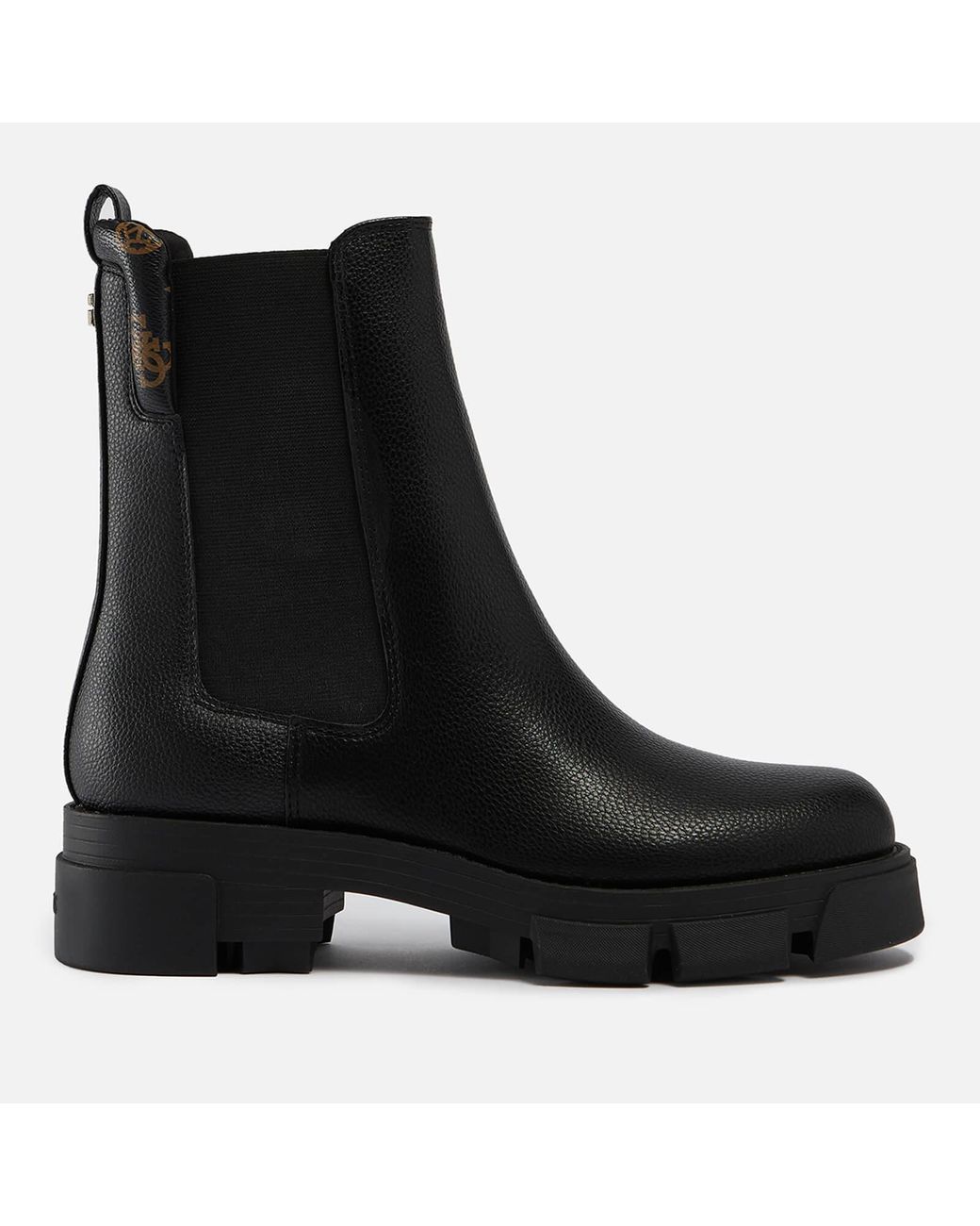Guess Madla Leather Chelsea Boots in Black | Lyst