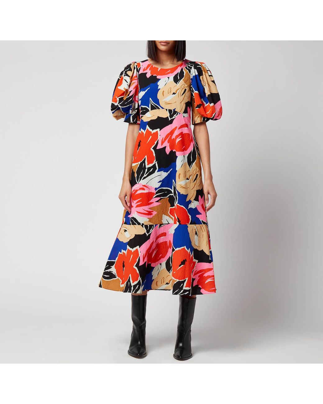 Ted baker pergola puff sleeve midi dress Clearance