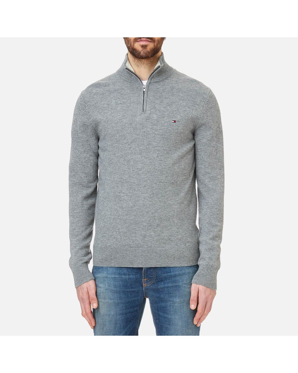 Tommy Hilfiger Liam Lambswool Half Zip Knitted Jumper in Grey for Men |  Lyst Australia