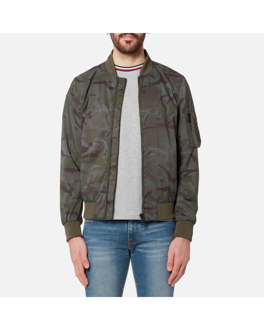 crisis hell Malignant Tommy Hilfiger Camo Bomber Jacket in Green for Men | Lyst