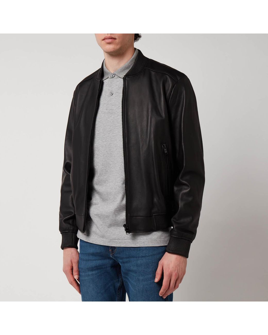 Slecht Mellow Heup BOSS by HUGO BOSS Smart Casual Malban Leather Jacket in Black for Men | Lyst