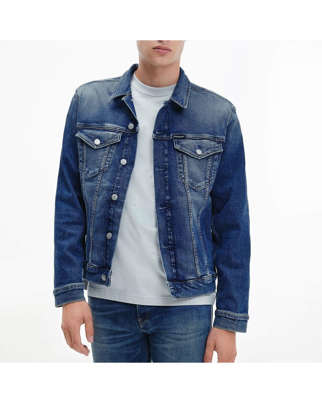 Calvin Klein Modern Essential Denim Jacket in Blue for Men | Lyst