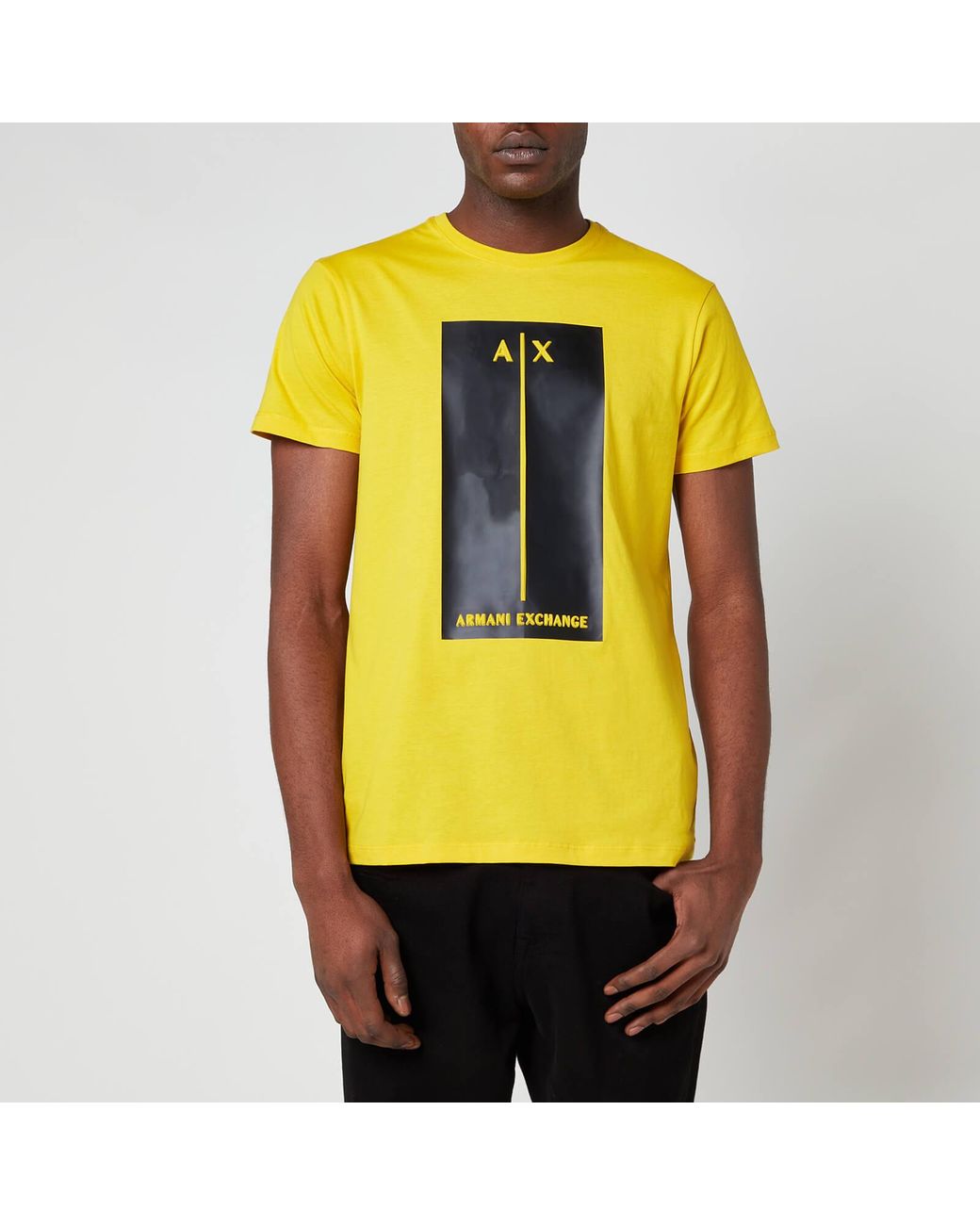 yellow armani exchange shirt