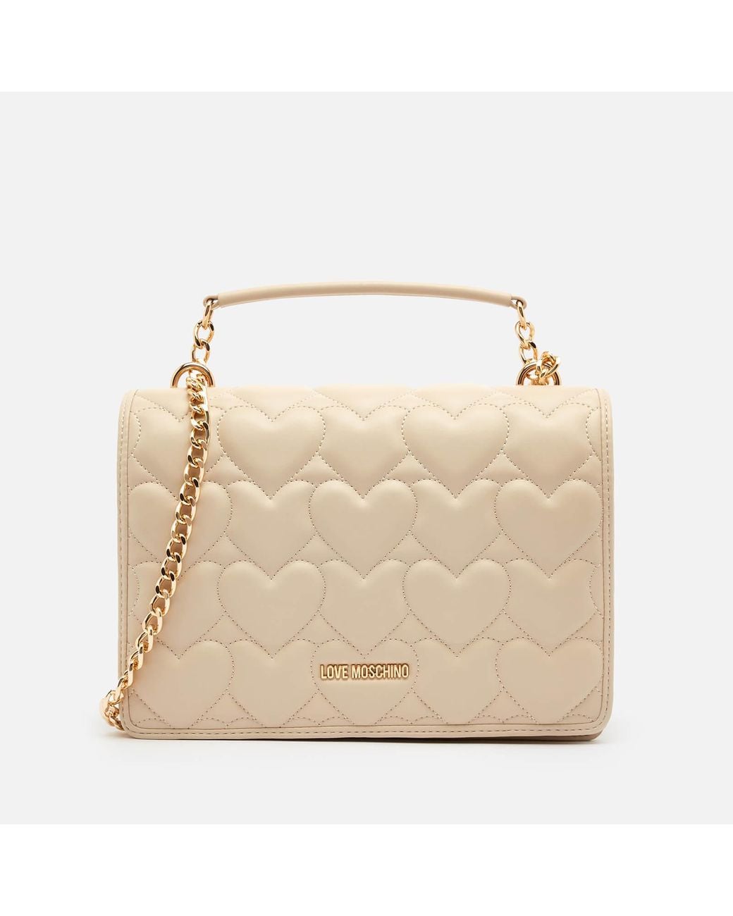 Love Moschino Heart Quilt Shoulder Bag in White (Natural) Lyst