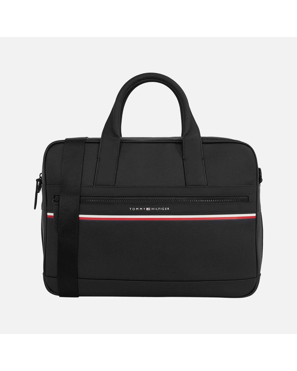 Tommy Hilfiger Stripe Computer Bag in Black for Men | Lyst