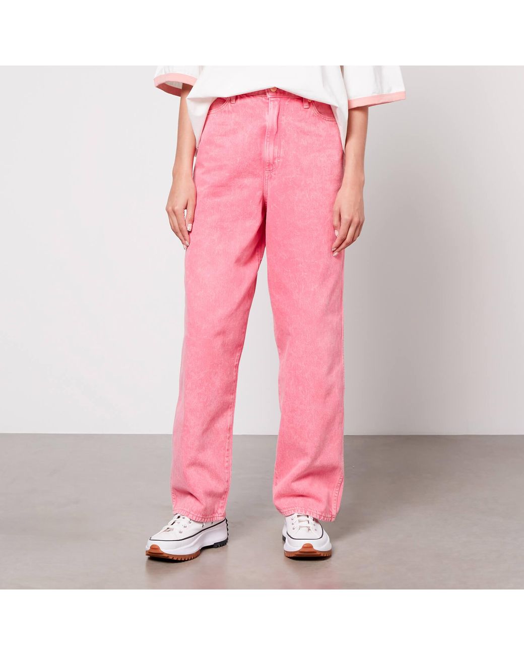 Wrangler Barrel Cotton Wide-leg Jeans in Pink