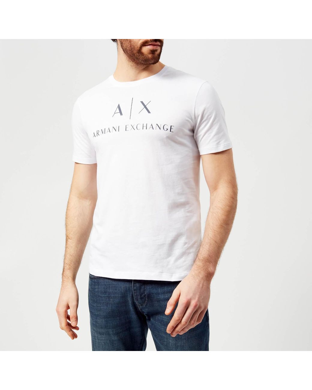 Armani Exchange Ax Logo T-shirt in White for Men | Lyst