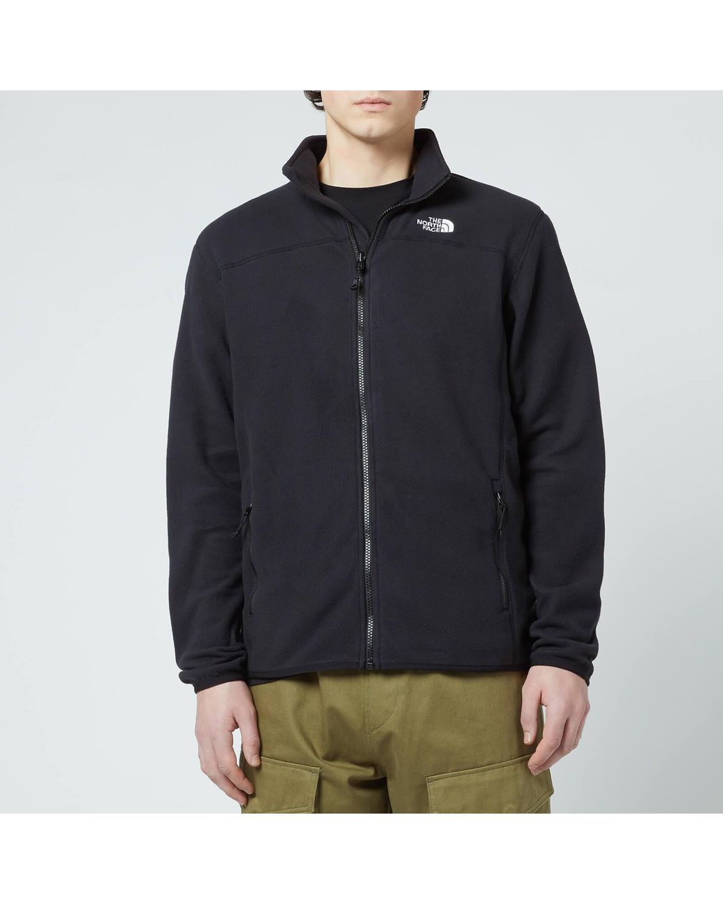 the north face 100 glacier full zip fleece in black