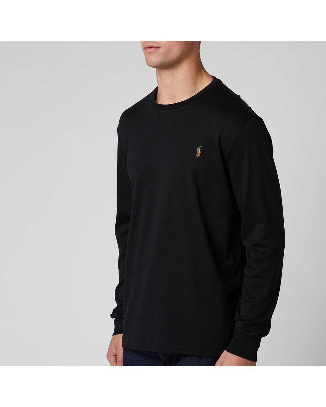 Polo Ralph Lauren Custom Slim Fit Long Sleeve T-shirt in Black for Men |  Lyst