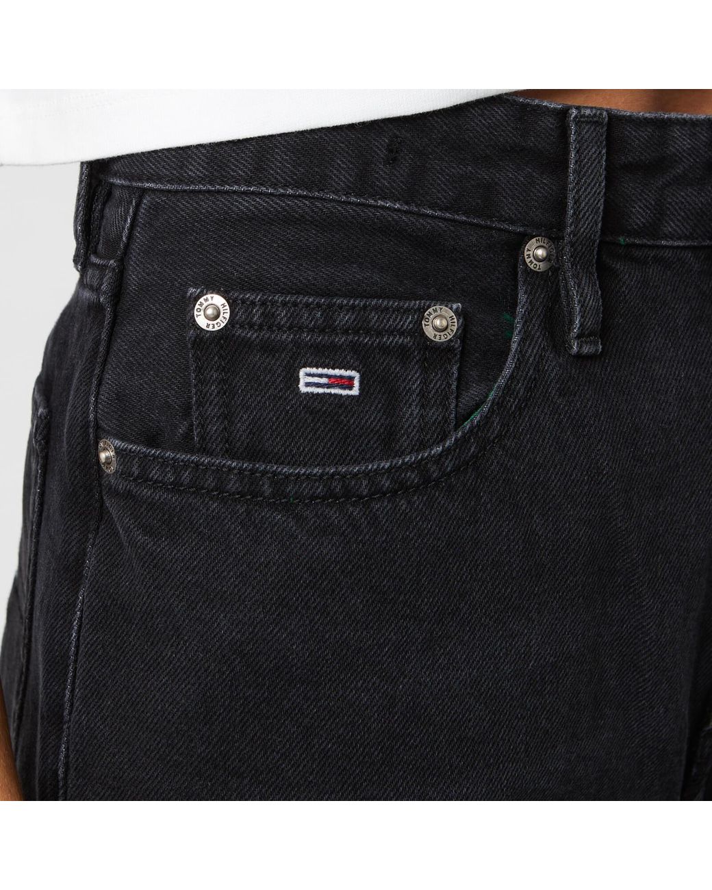 Tommy Hilfiger High Rise Tapered Tj 2004 Tjamr Jeans in Black | Lyst Canada