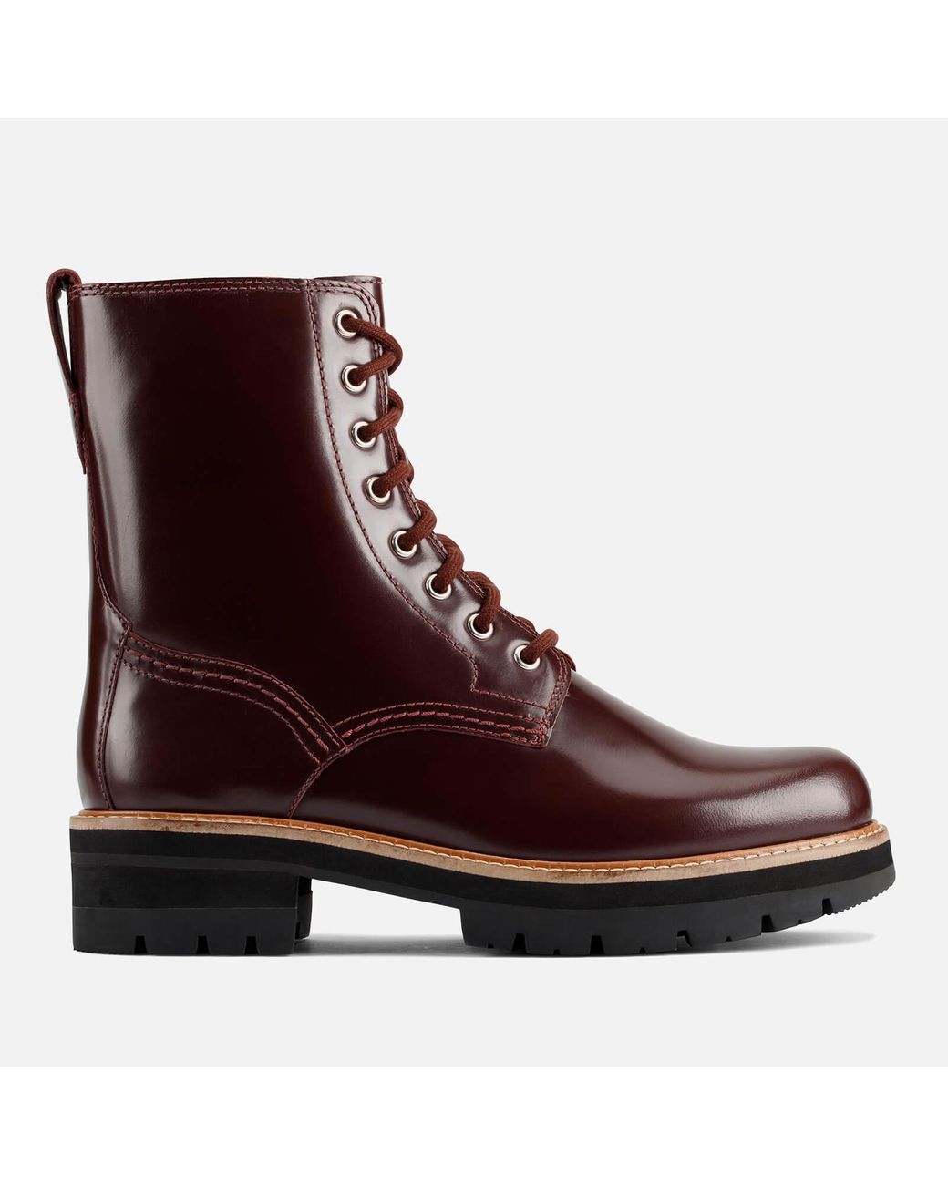 Clarks Orianna Hi Leather Lace Up Boots in Brown | Lyst