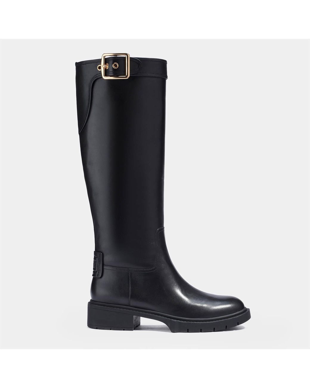 COACH Leigh Leather Knee High Boots in Black | Lyst UK