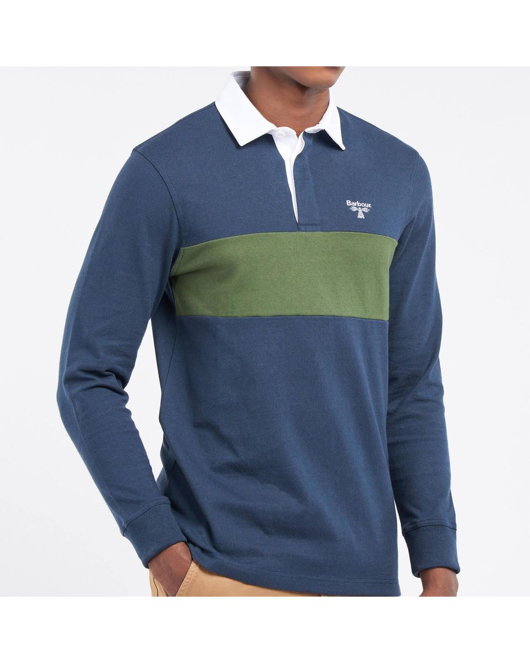 Barbour Denton Long Sleeve Polo Shirt in Blue for Men | Lyst UK