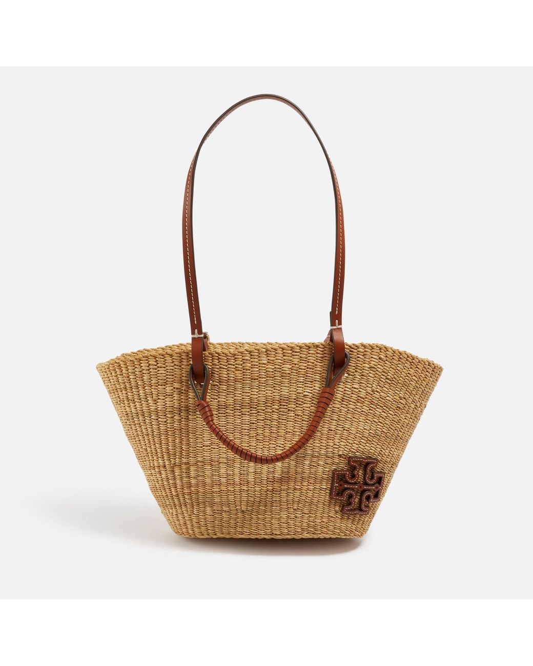 Tory Burch Ella Small Basket Straw Tote Bag in Brown Lyst UK