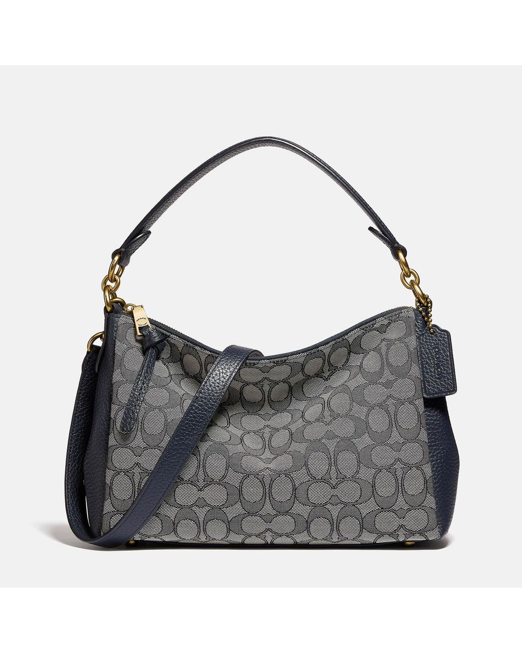 COACH Signature Jaquard Shay Cross Body Bag in Gray Lyst