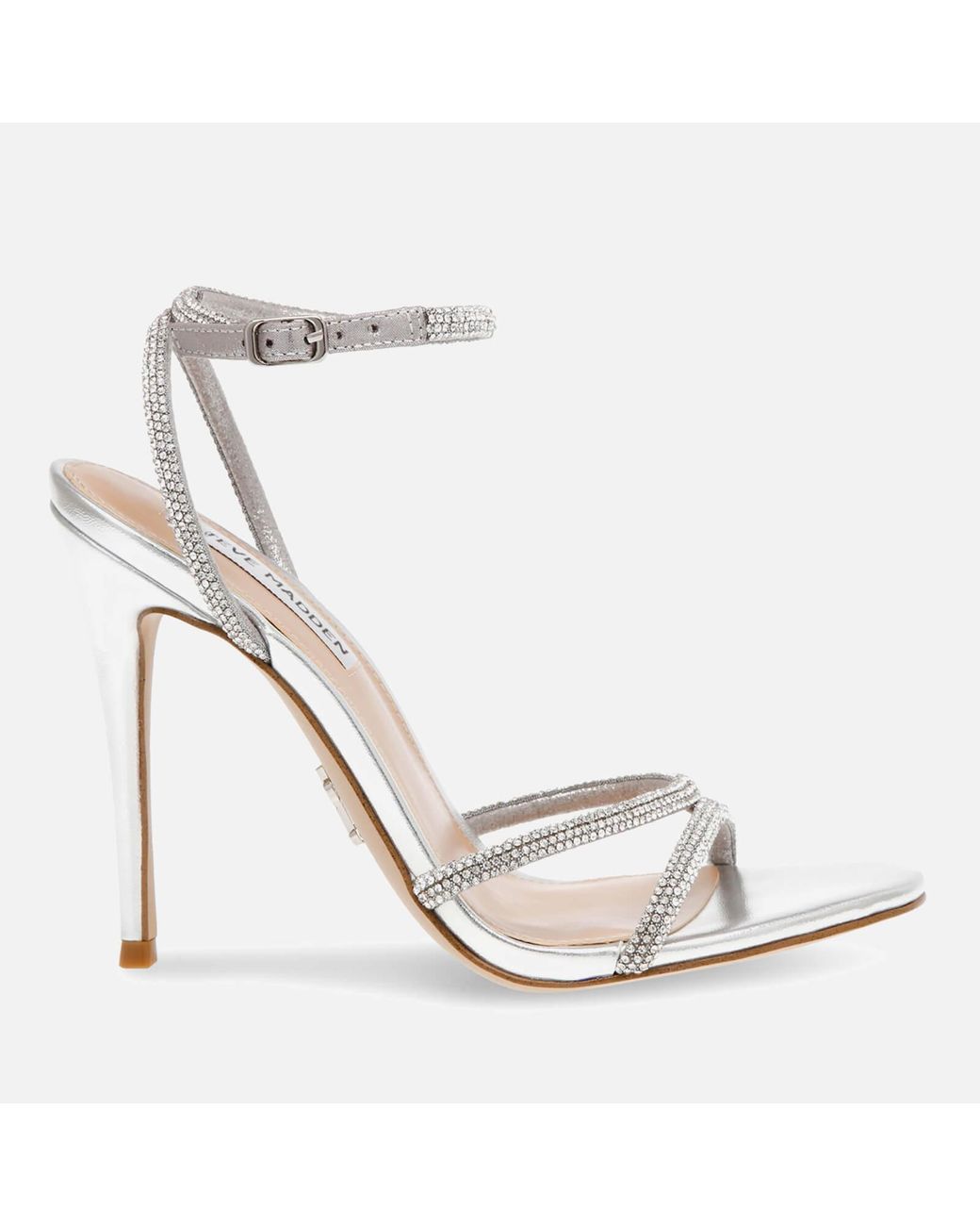 サンダル・ミュール STEVE MADDEN BRYANNA PUMP SANDALS Steve Madden Bryanna Embellished Faux Suede Heeled Sandals