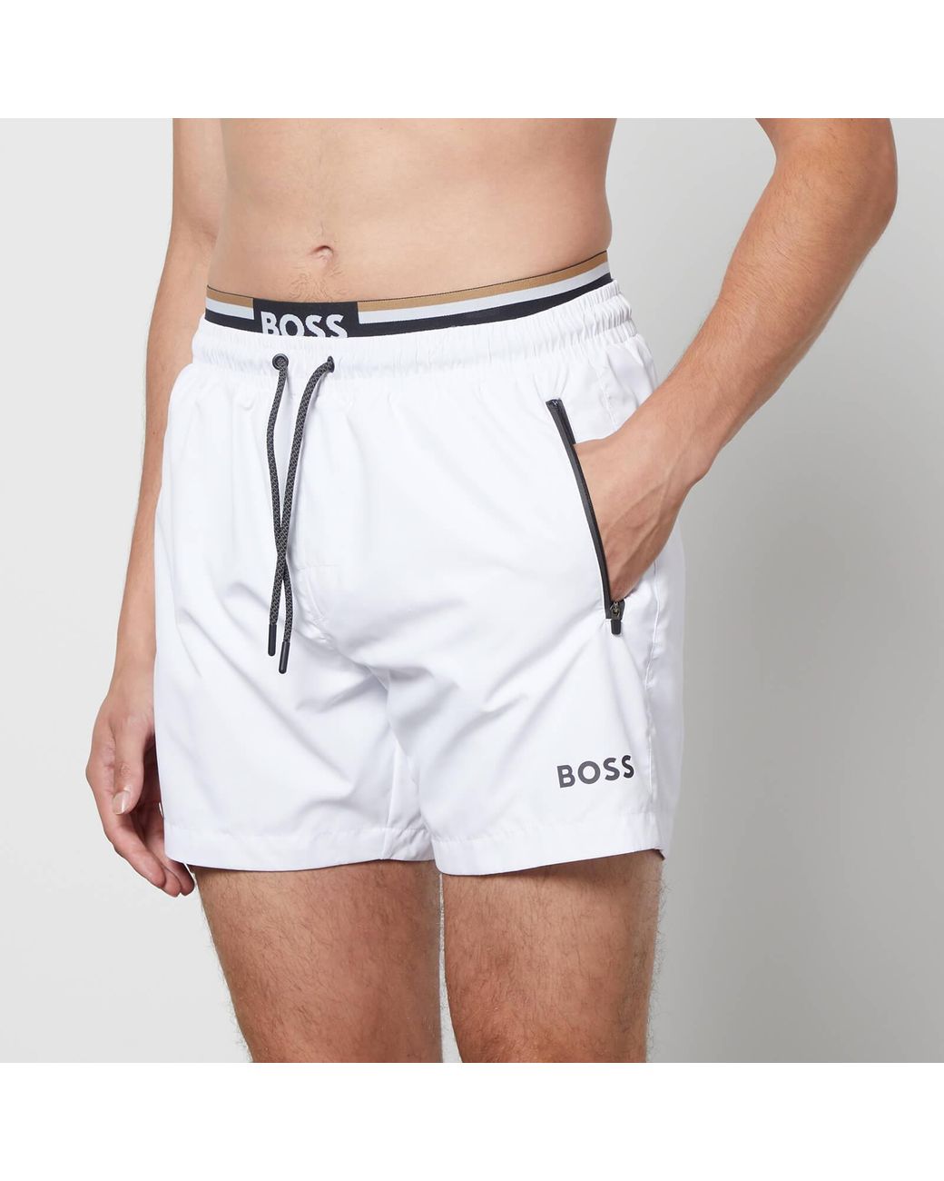 Hugo boss swim shorts white 2025