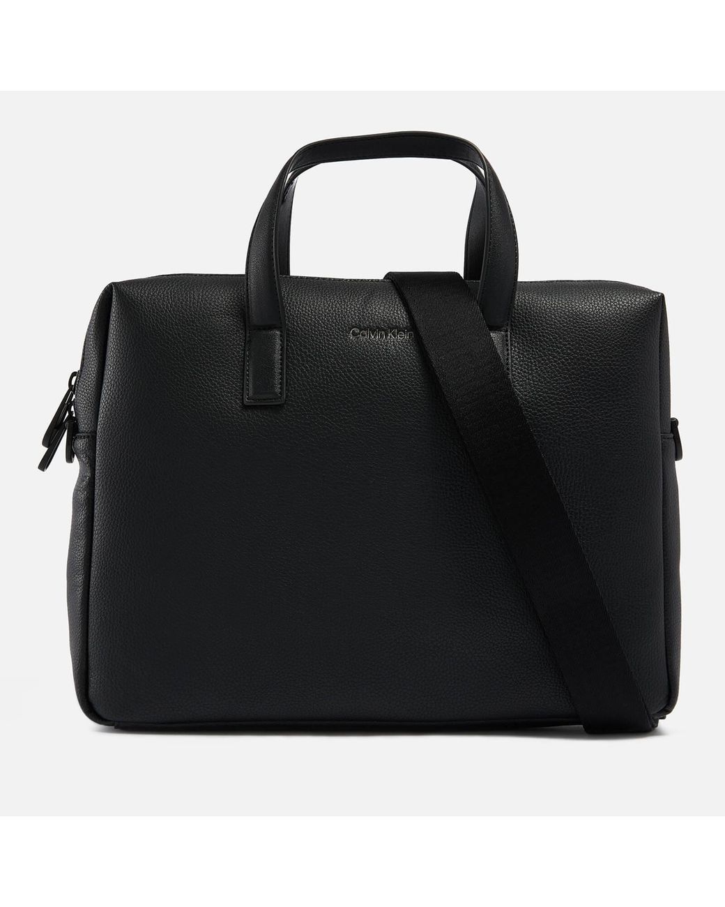 Calvin Klein Leather Laptop Bag Black for Men | Lyst