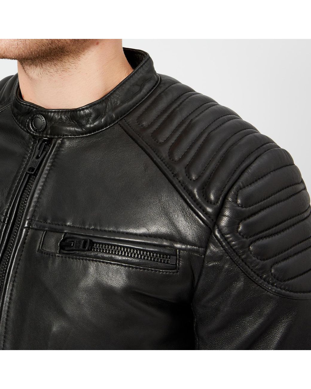 Superdry New Hero Leather Jacket in Black for Men | Lyst