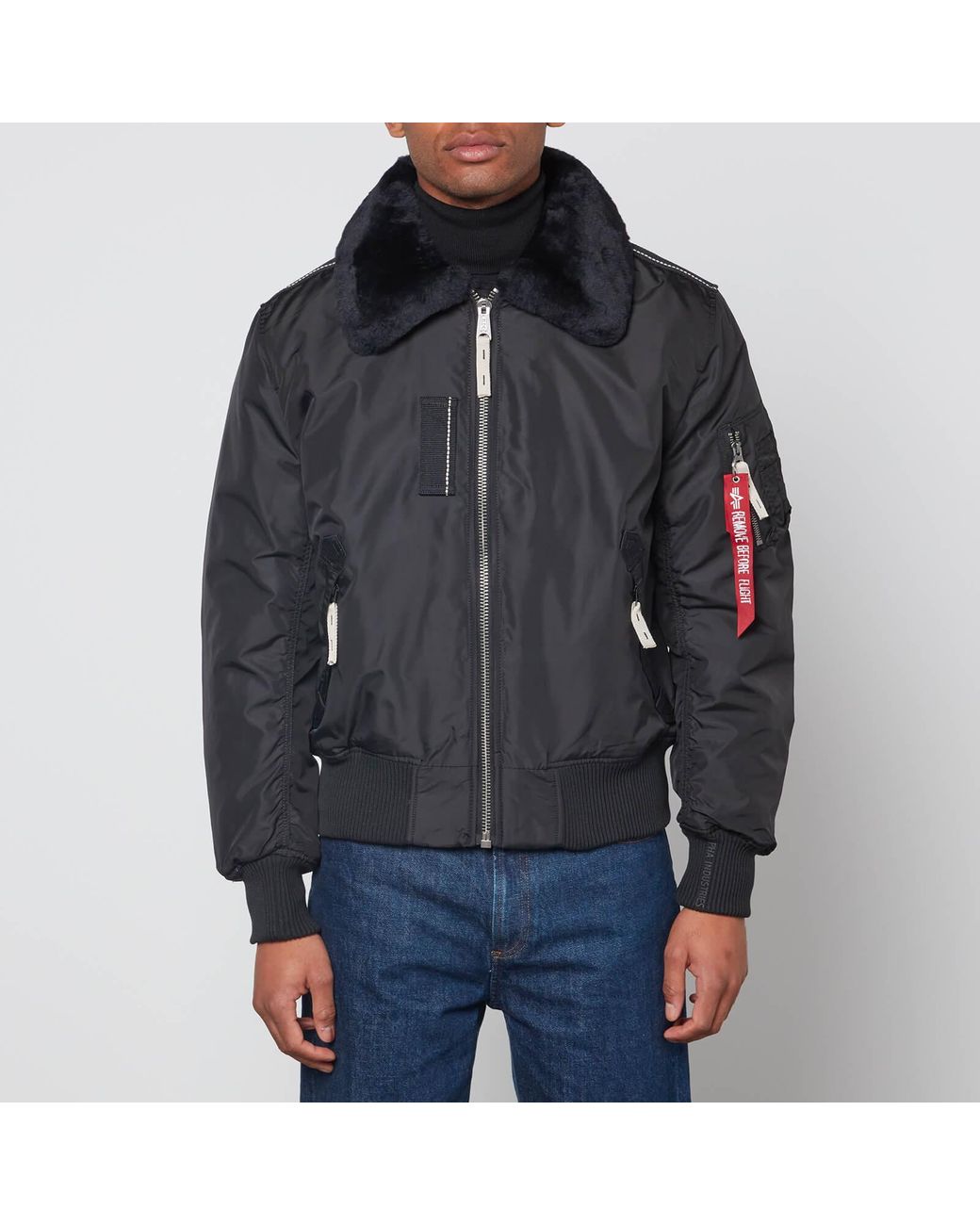 Alpha Industries Injector Iii Nylon Bomber Jacket in Black for Men | Lyst