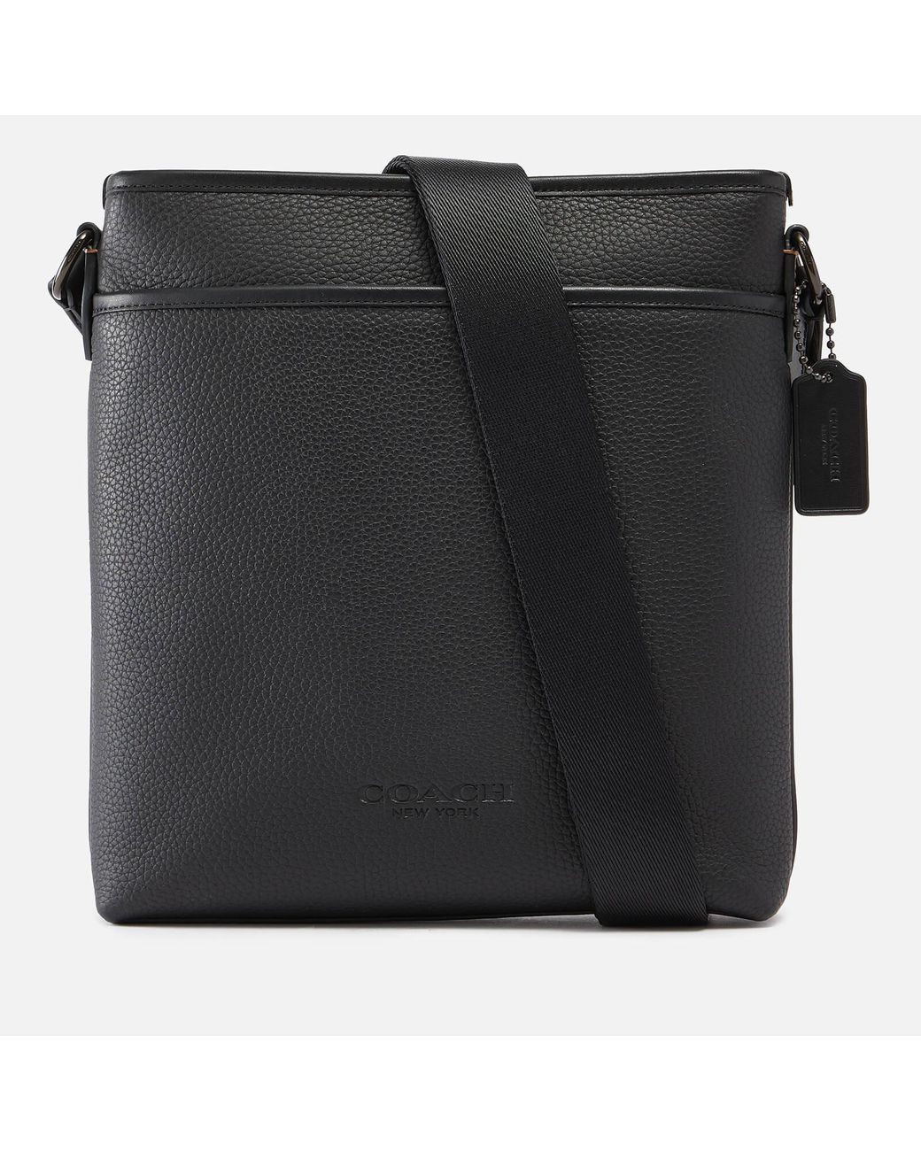 COACH Gotham Pebble Leather Crossbody Bag in Black for Men Lyst