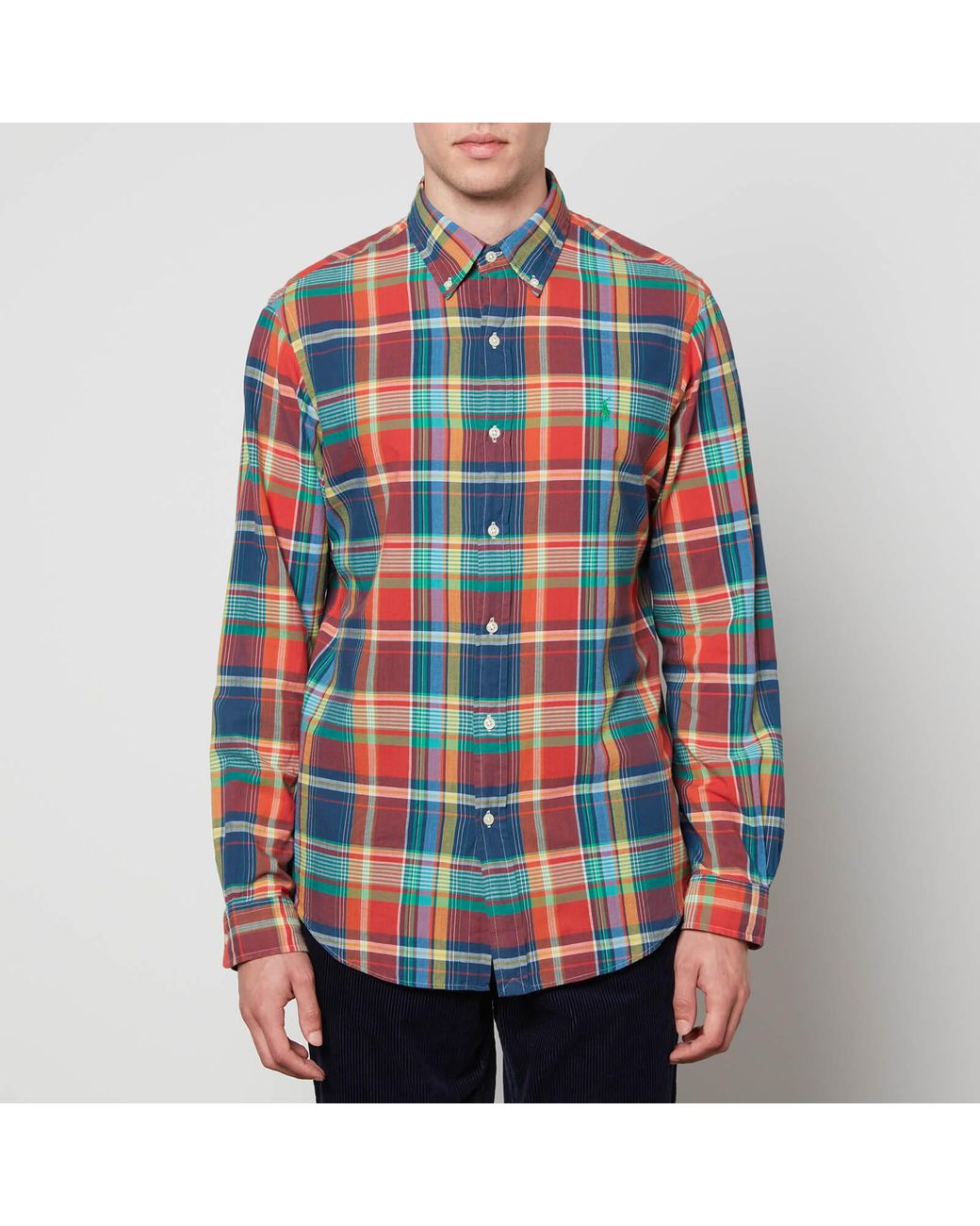 Polo Ralph Lauren Madras Button Down Shirt in Red for Men | Lyst