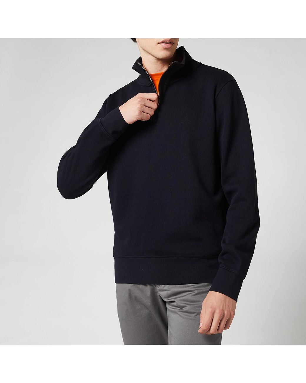 GANT Cotton Sacker Rib Half-zip Sweatshirt in Blue for Men - Lyst