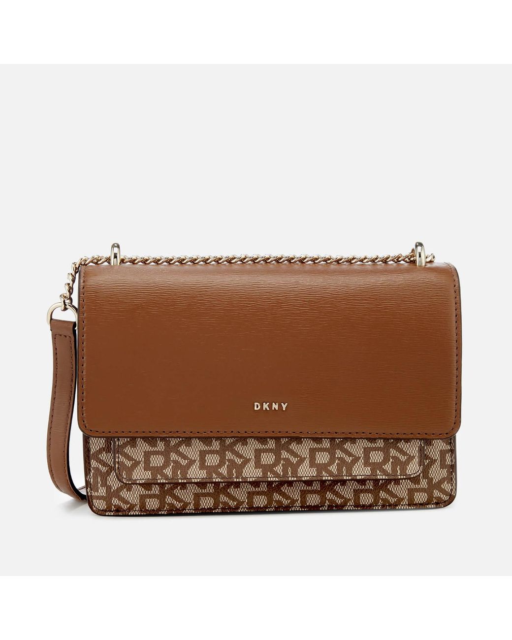 DKNY Logo Leather Small Cross-body Bag in Brown