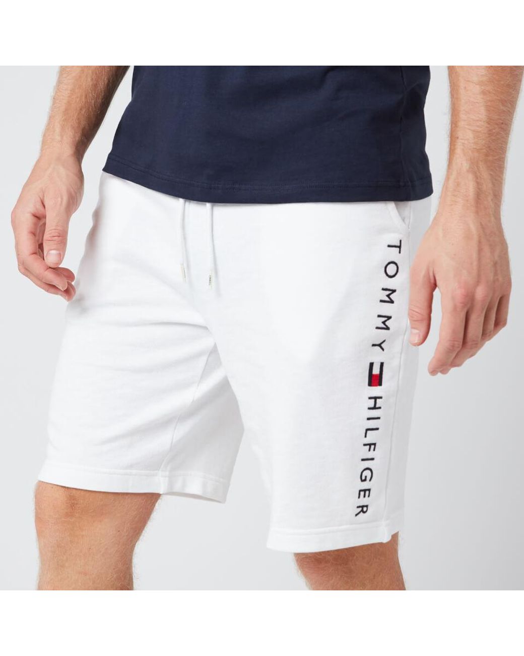 Tommy Hilfiger Cotton Sweat Shorts in White for Men Lyst