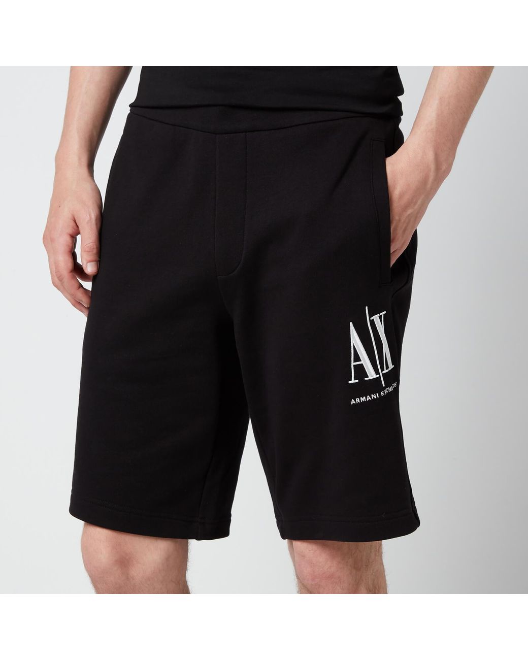 Armani Exchange Ax Logo Sweat Shorts in Black for Men | Lyst