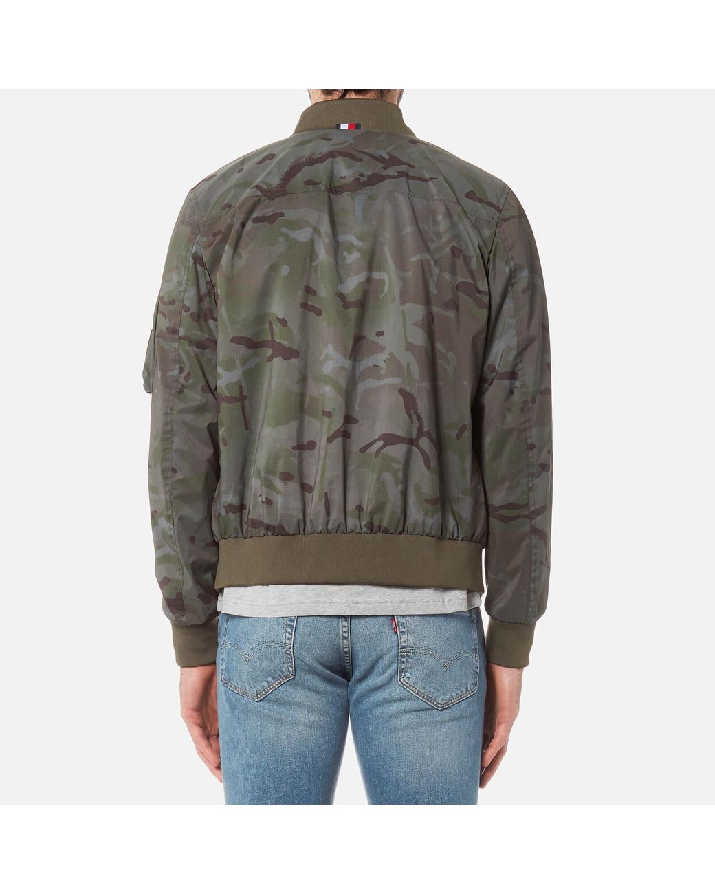 Tommy Hilfiger Camo Bomber Jacket in Green for Men | Lyst