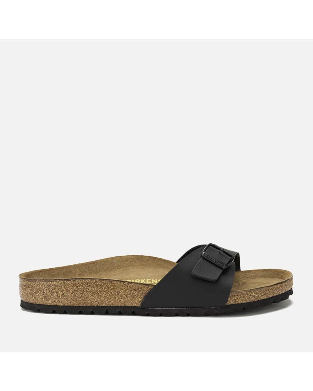 Birkenstock Madrid Slim Fit Single Strap Sandals in Black | Lyst