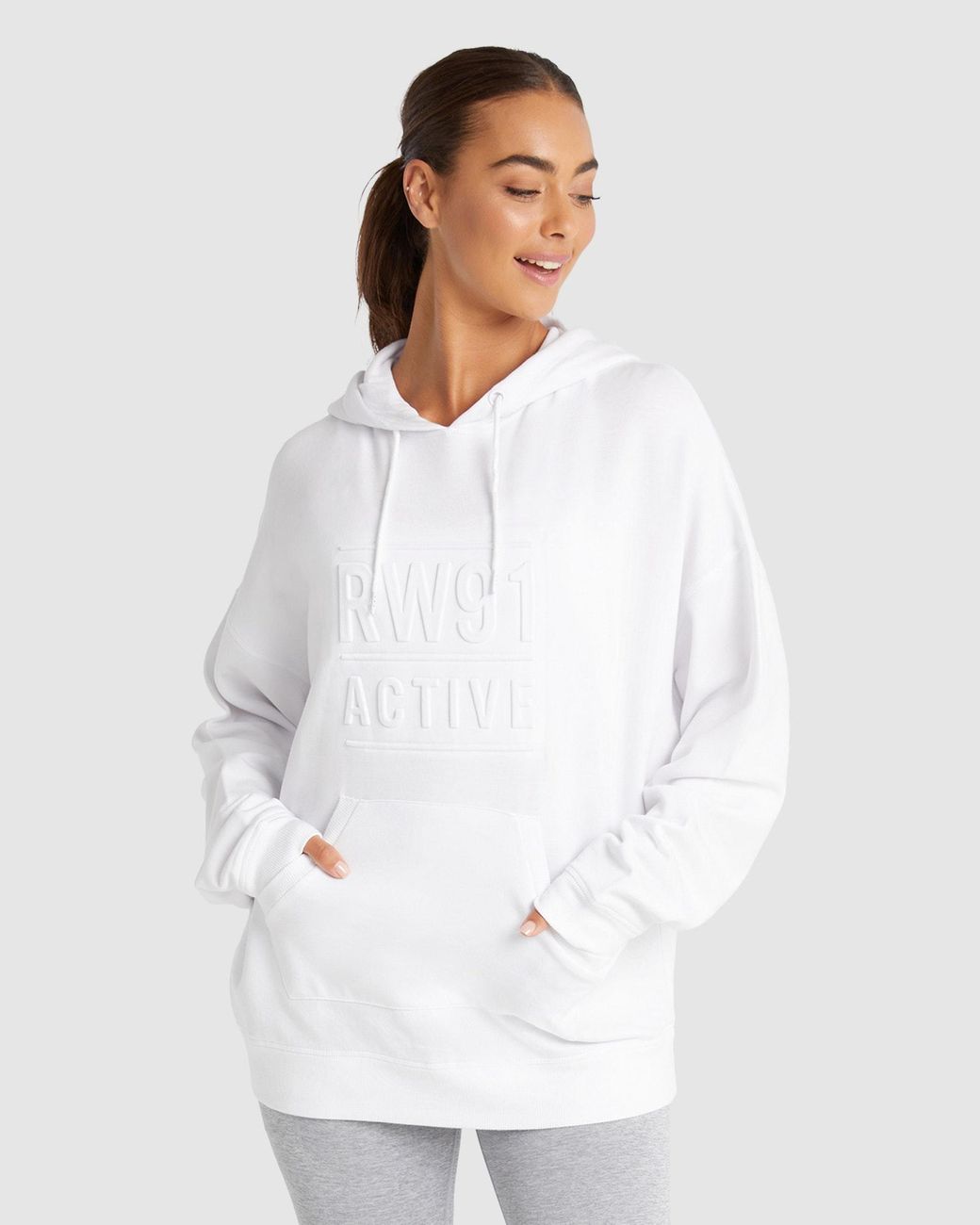 White longline cheap hoodie