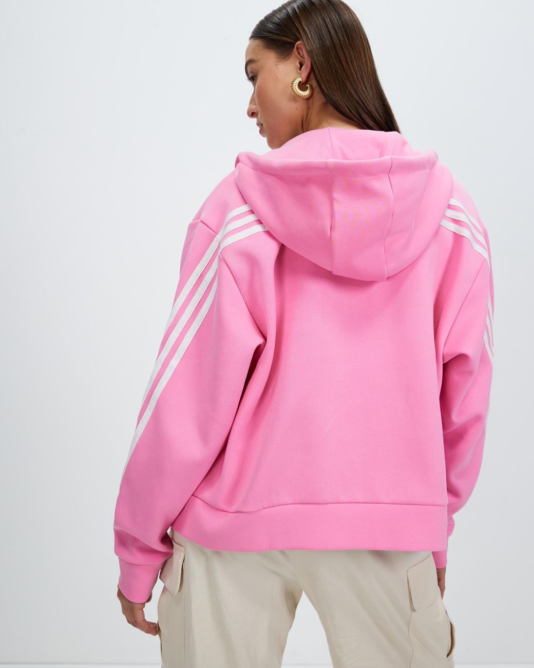3 Icons Stripes Hoodie Future Sportswear adidas Zip Australia Full in Pink Lyst |