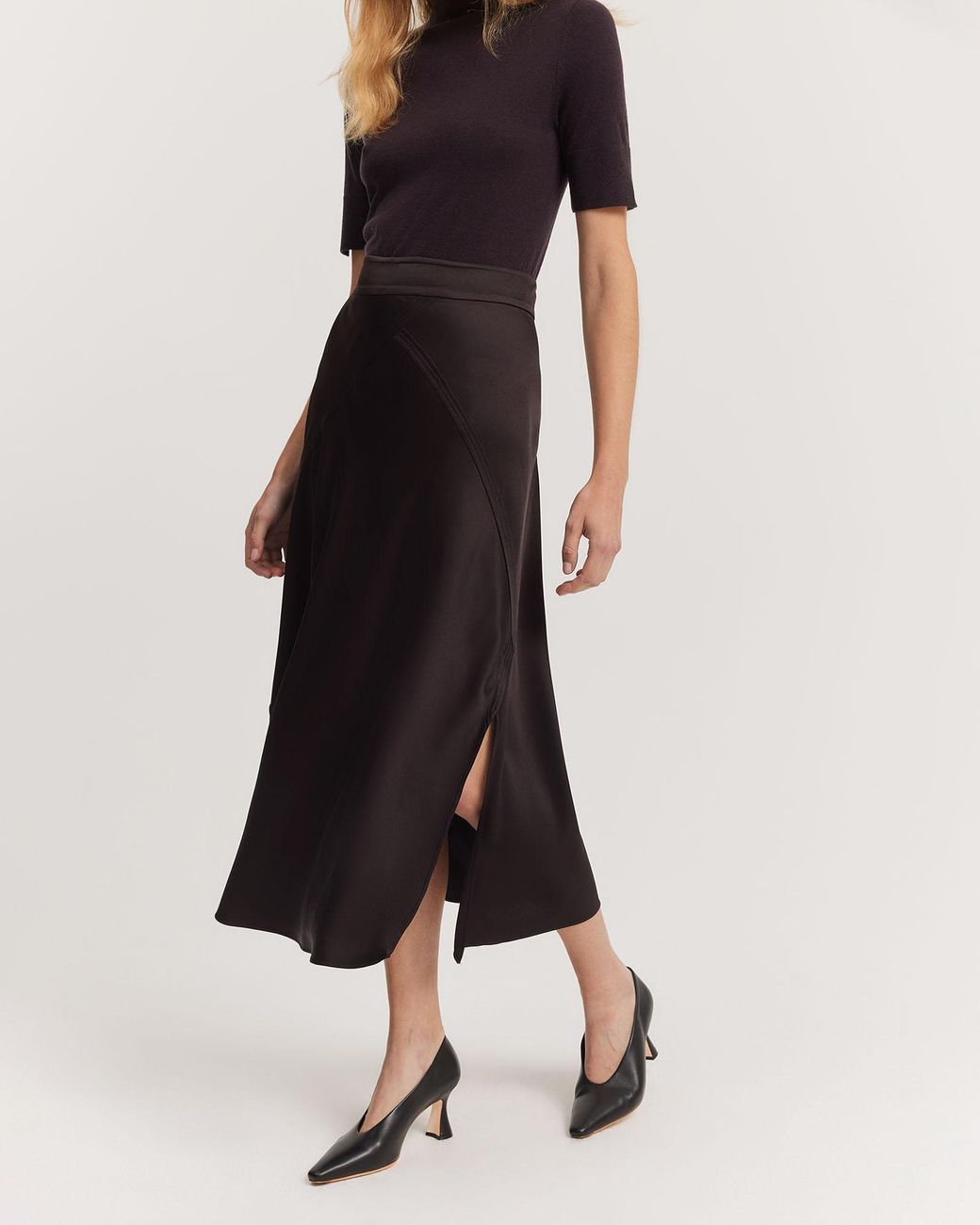 Country Road Satin Split Skirt in Black Lyst Australia