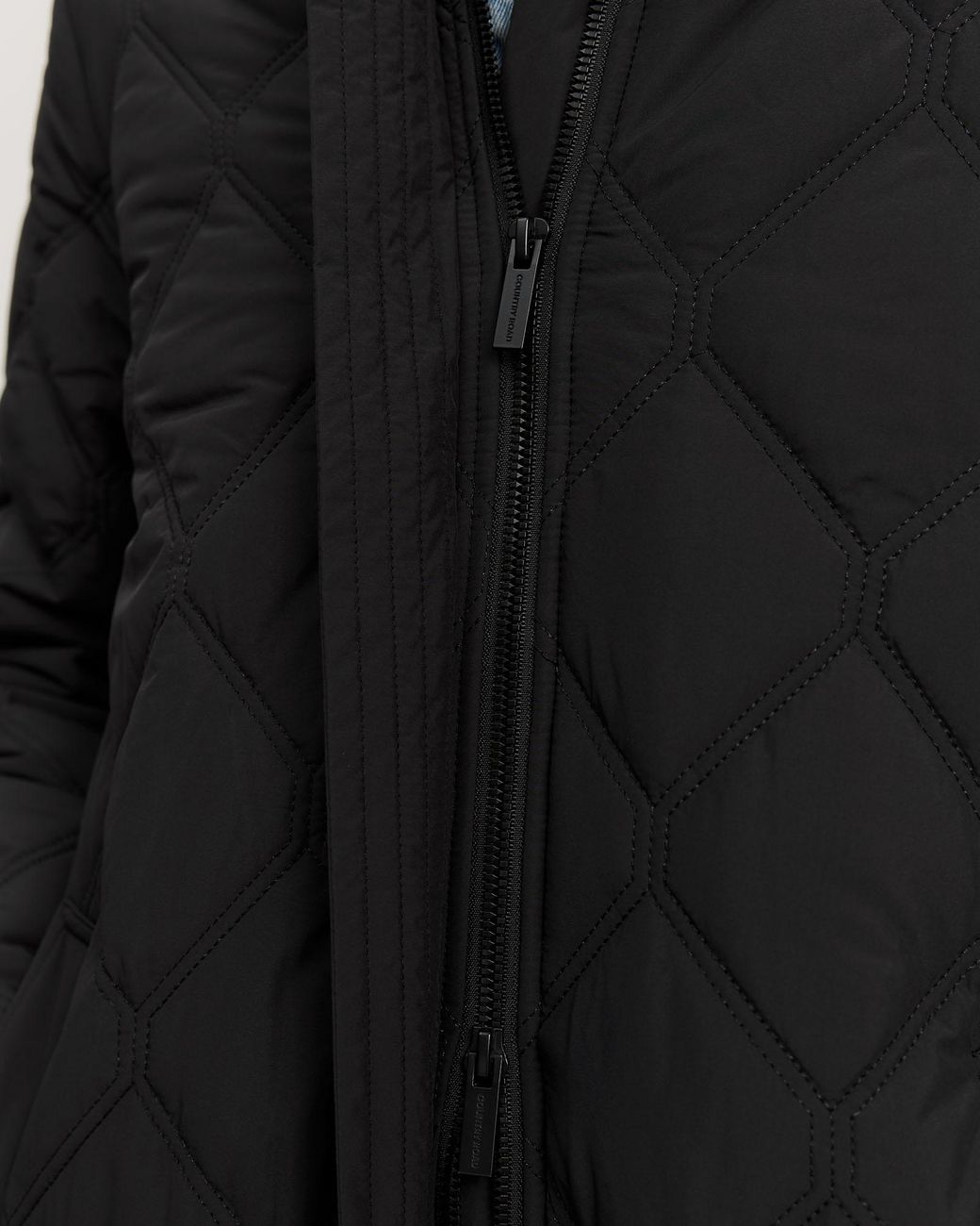 Country Road Recycled Polyester Longline Puffer Jacket in Blue
