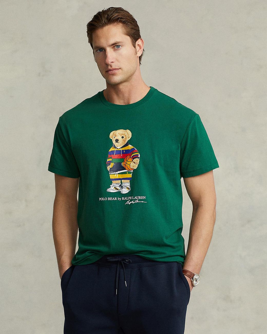 Polo Ralph Lauren Custom Slim Fit Polo Bear Jersey T Shirt in Green for Men  | Lyst Australia
