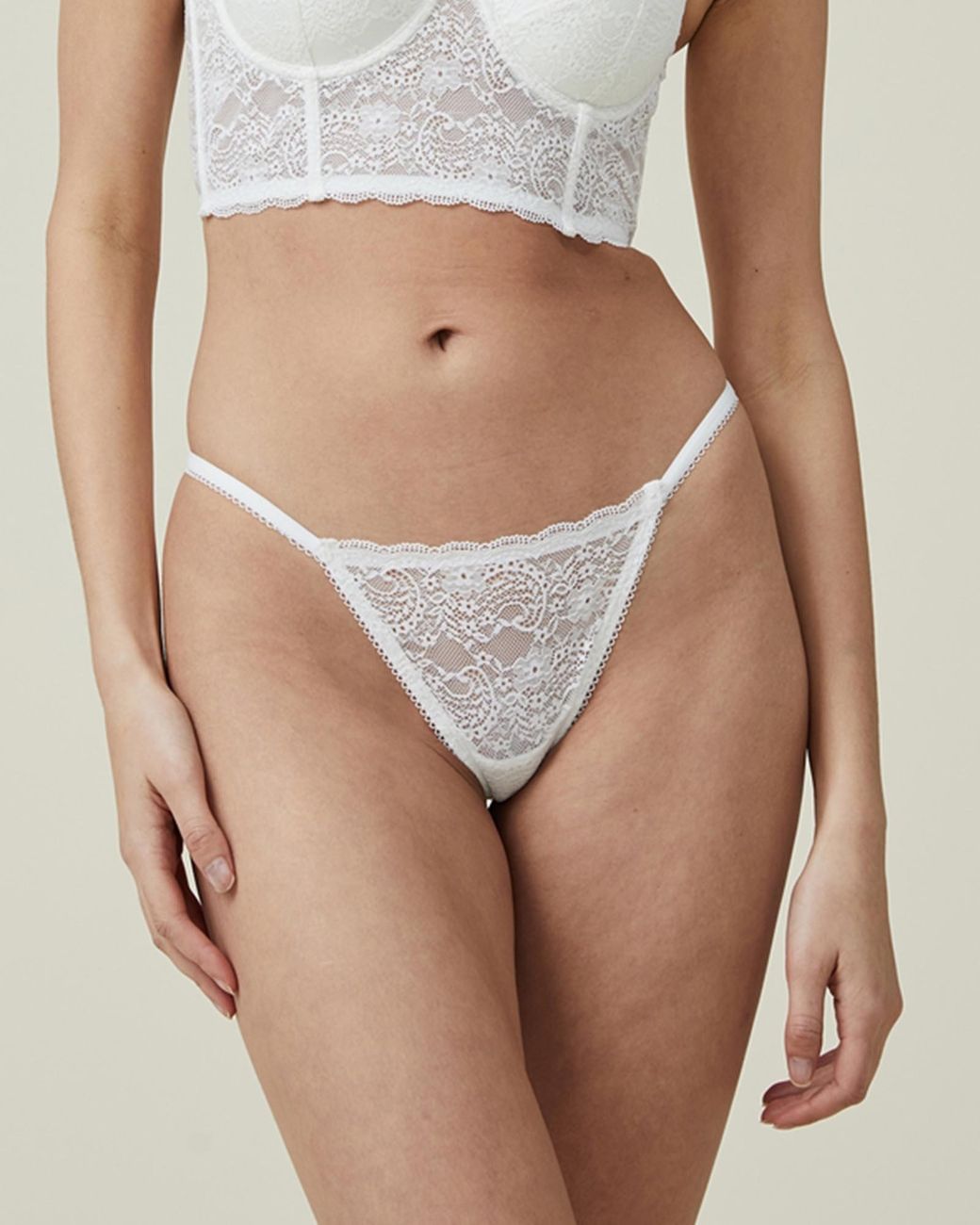 Cotton On Body Ultimate Comfort Lace Tanga G String Brief in Natural | Lyst  Australia